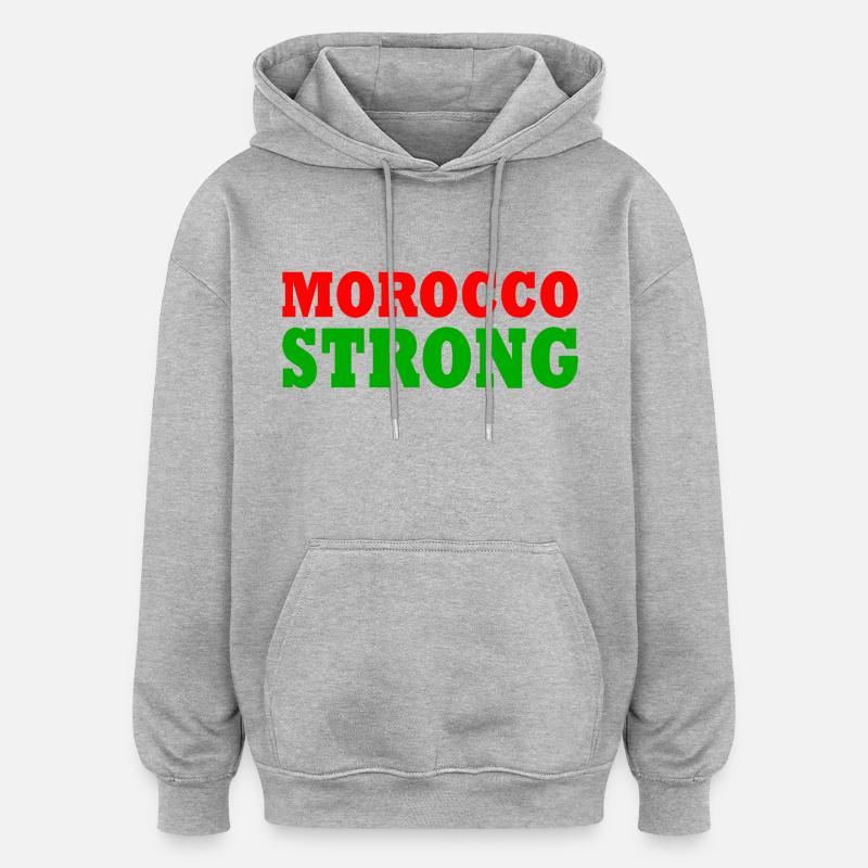 Morocco strong - Sweat à capuche oversize unisexe - gris chiné