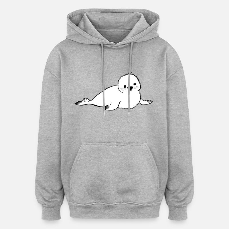 Robbe danse - Sweat à capuche oversize unisexe - gris chiné