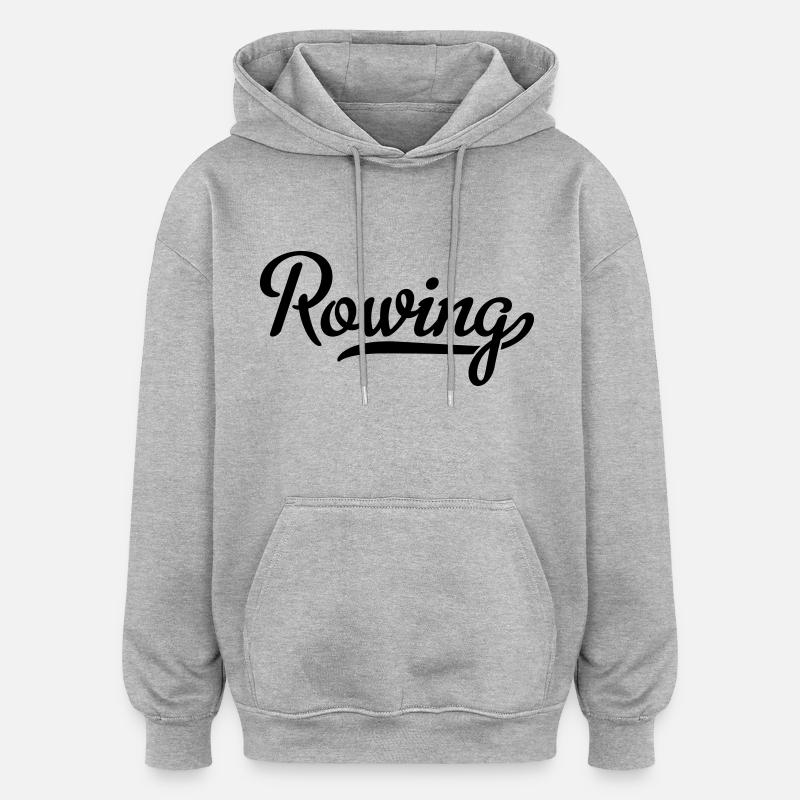 ROWING - Sweat à capuche oversize unisexe - gris chiné