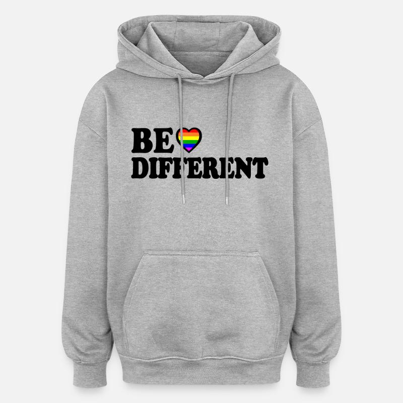 Be different - Sweat à capuche oversize unisexe - gris chiné