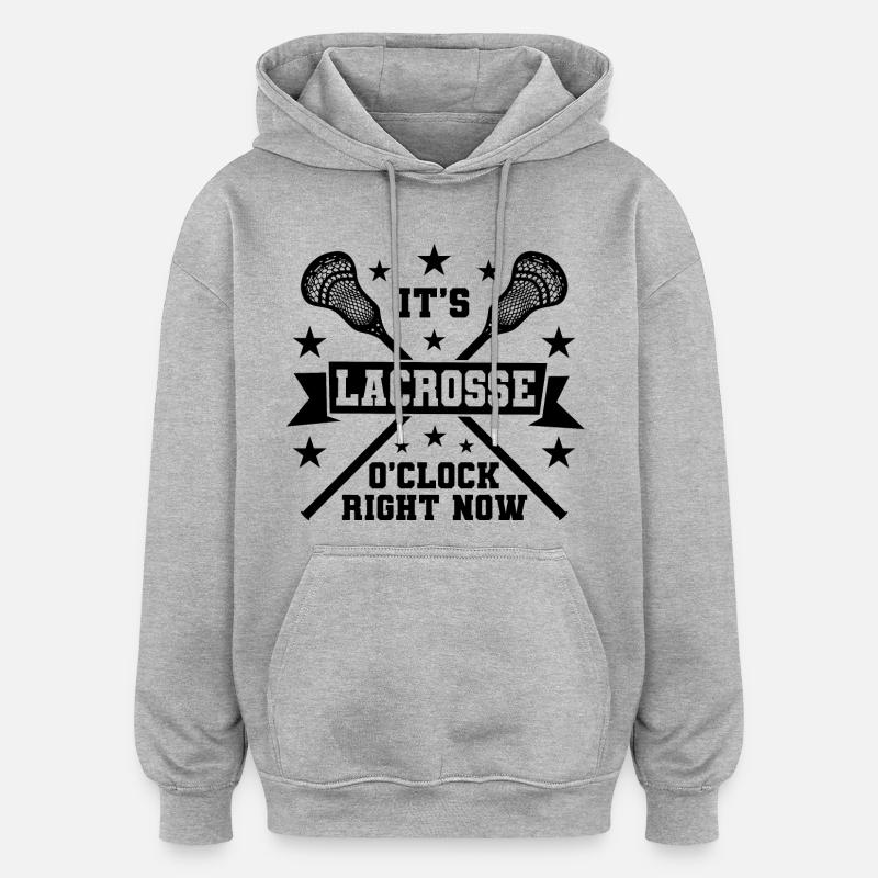 Lacrosse Spruch - Oversized Unisex Hoodie - Grau meliert