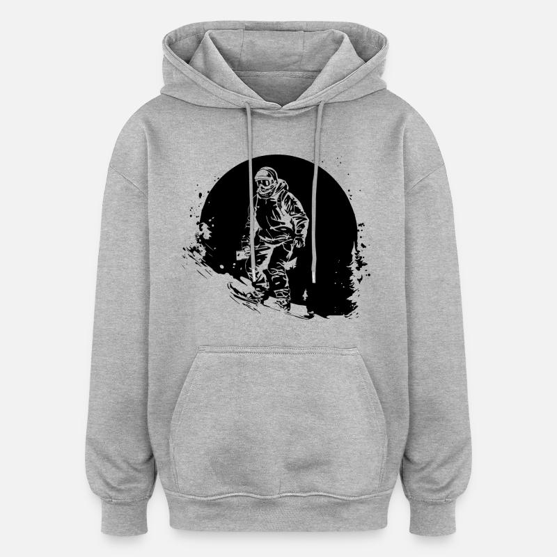 Planche à neige - Sweat à capuche oversize unisexe - gris chiné