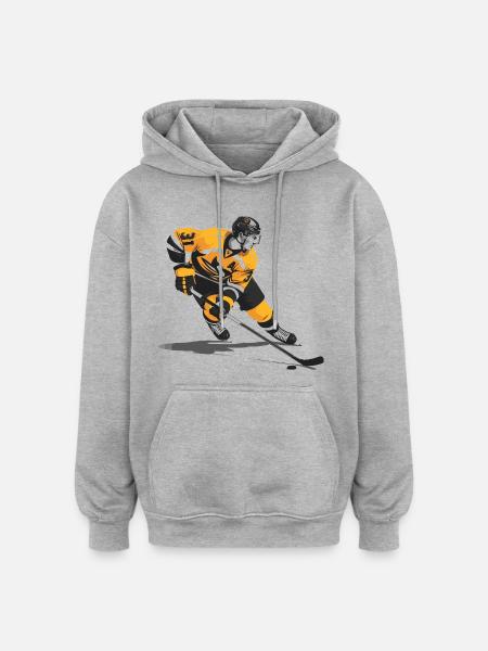 hockey player - Oversized Unisex Hoodie - heather grey