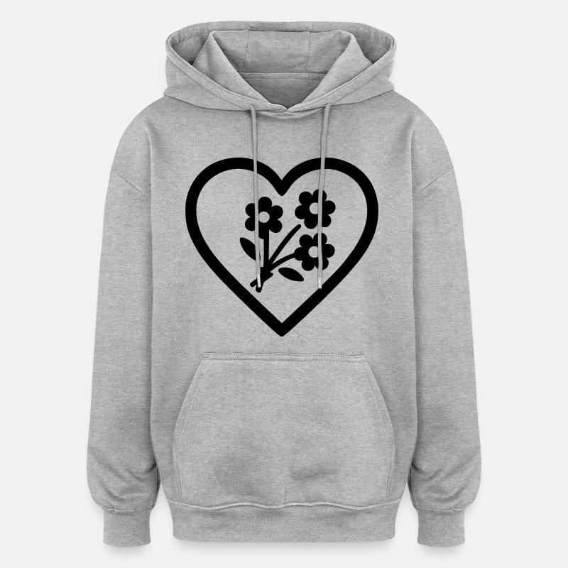 Coeur + Fleuriste – Super Fleuriste - Sweat à capuche oversize unisexe - gris chiné