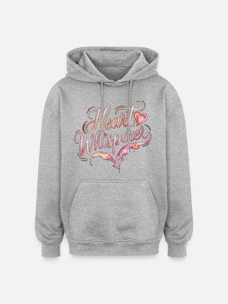 Cardiac Tech Heart Whisperer Cardiac Sonographer - Oversized Unisex Hoodie - heather grey