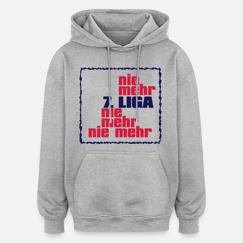 Plus de 7e ligue - Sweat à capuche oversize unisexe - gris chiné