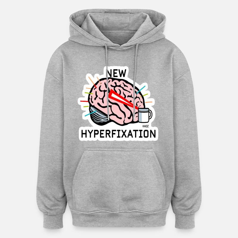 Hyperfix Brain Laser - Oversized Unisex Hoodie - heather grey