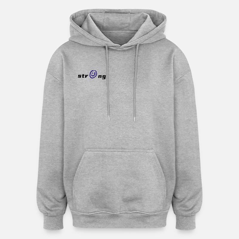 Lebendige -Grafik auf Textil - Oversized Unisex Hoodie - Grau meliert