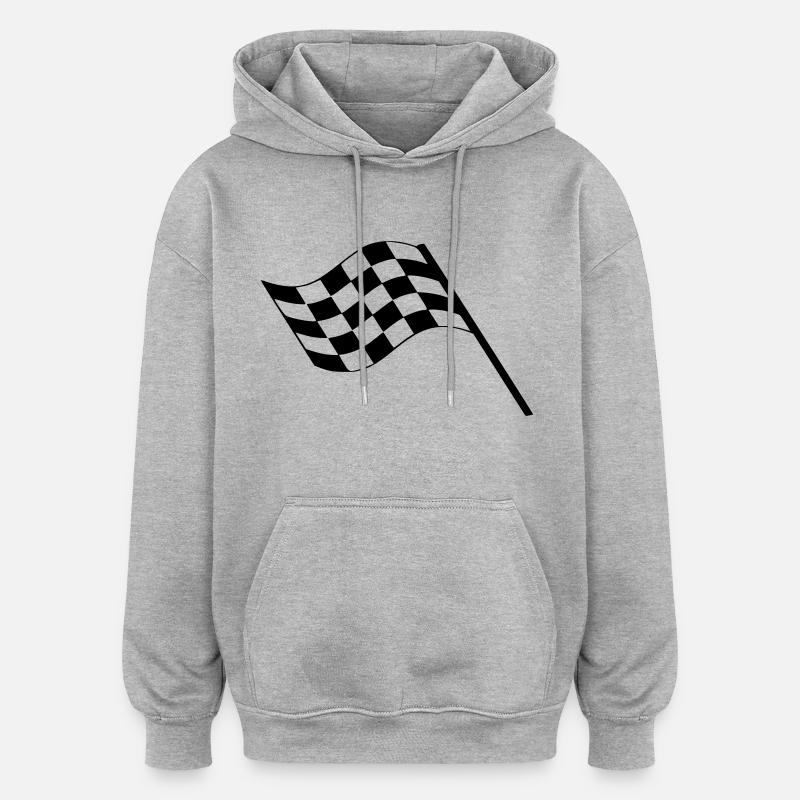 Drapeau Course Cible Voiture - Sweat à capuche oversize unisexe - gris chiné