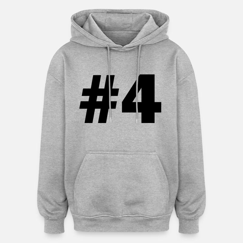 #4 - Sweat à capuche oversize unisexe - gris chiné