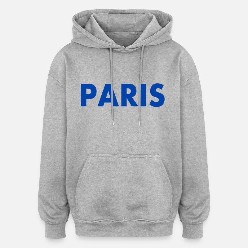 Paris - Sweat à capuche oversize unisexe - gris chiné