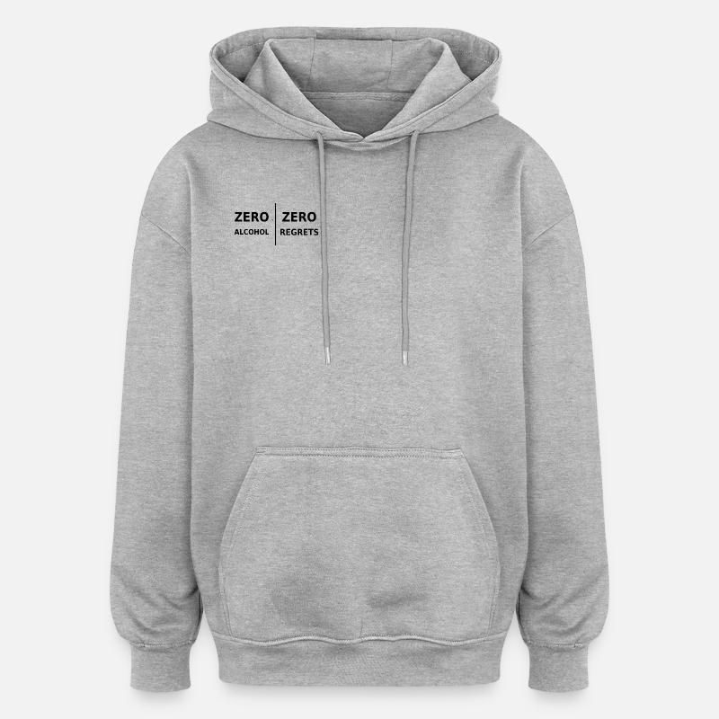Aucun alcool, aucun regret - Sweat à capuche oversize unisexe - gris chiné