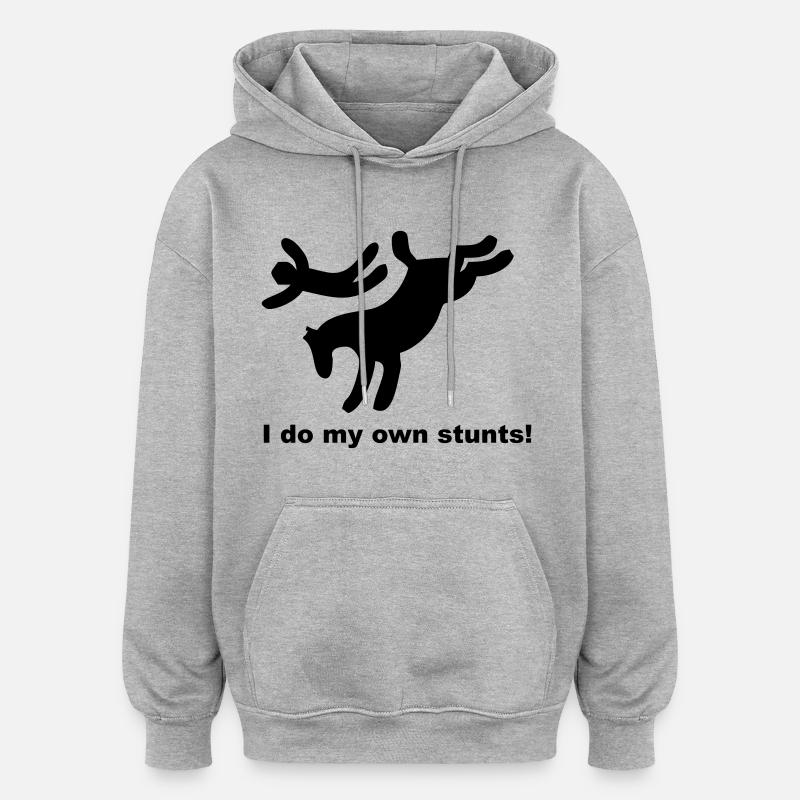 Je fais mes propres cascades - Sweat à capuche oversize unisexe - gris chiné