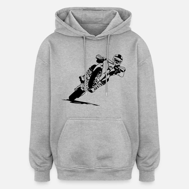 Supermoto Racing - Supermotard - Sweat à capuche oversize unisexe - gris chiné