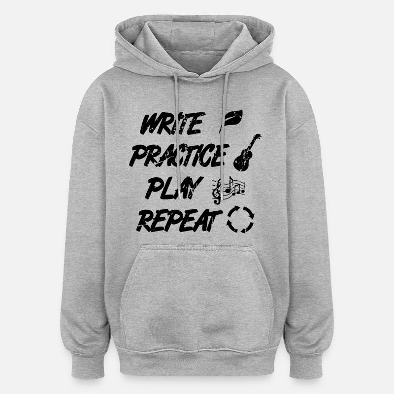 Citation de Ukulélé de motivation - Sweat à capuche oversize unisexe - gris chiné
