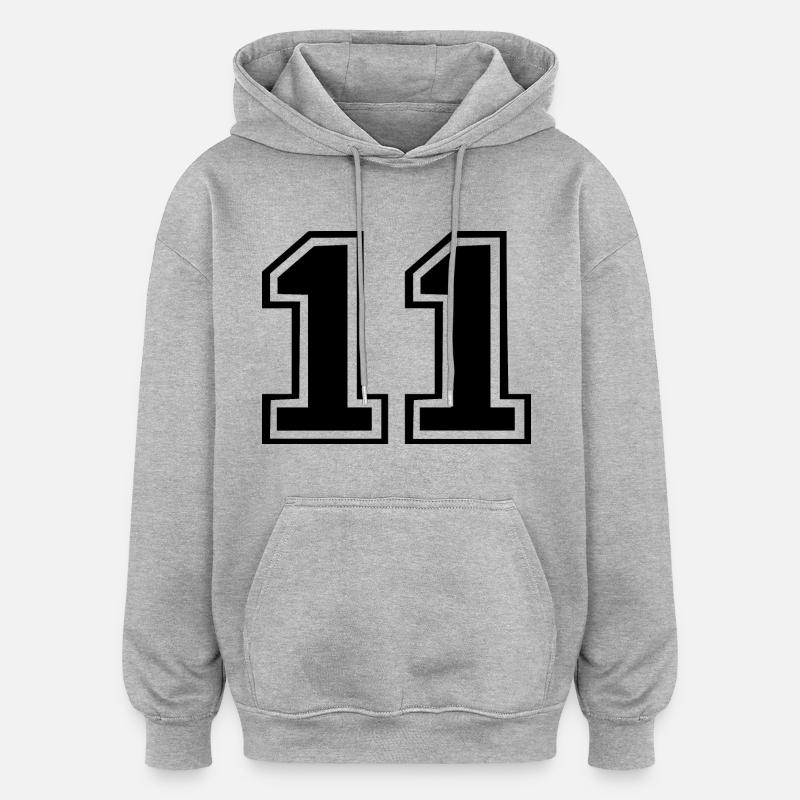 11 - Sweat à capuche oversize unisexe - gris chiné