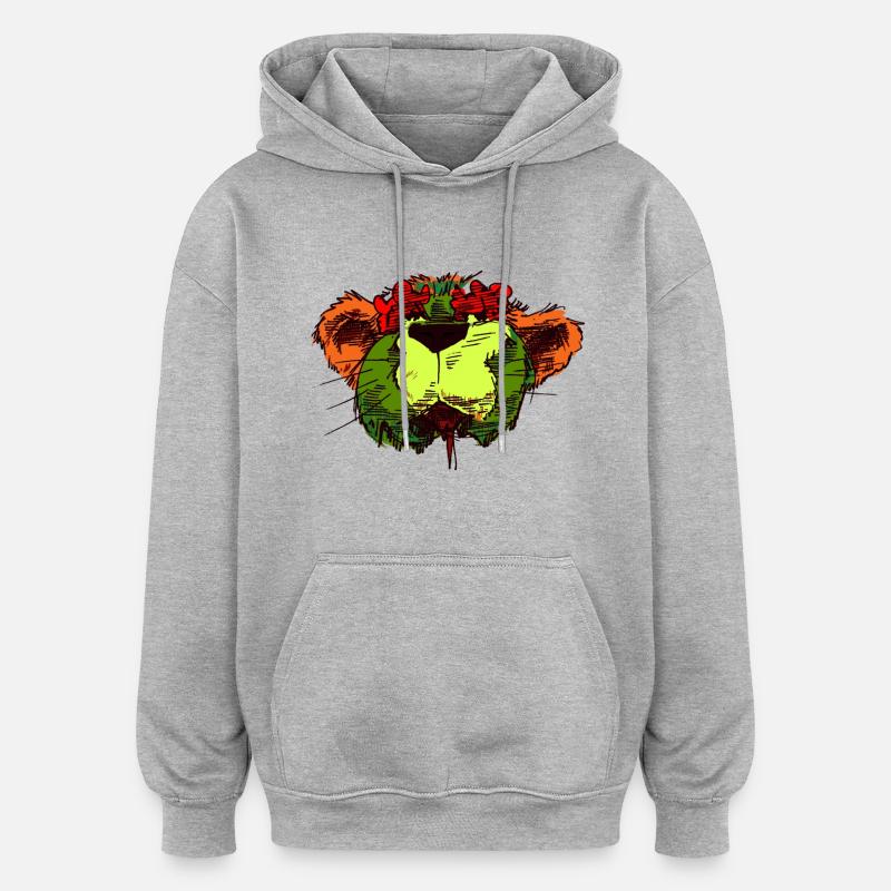 printemps - Sweat à capuche oversize unisexe - gris chiné