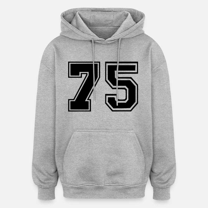 75 - Sweat à capuche oversize unisexe - gris chiné
