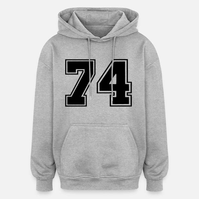 74 - Sweat à capuche oversize unisexe - gris chiné