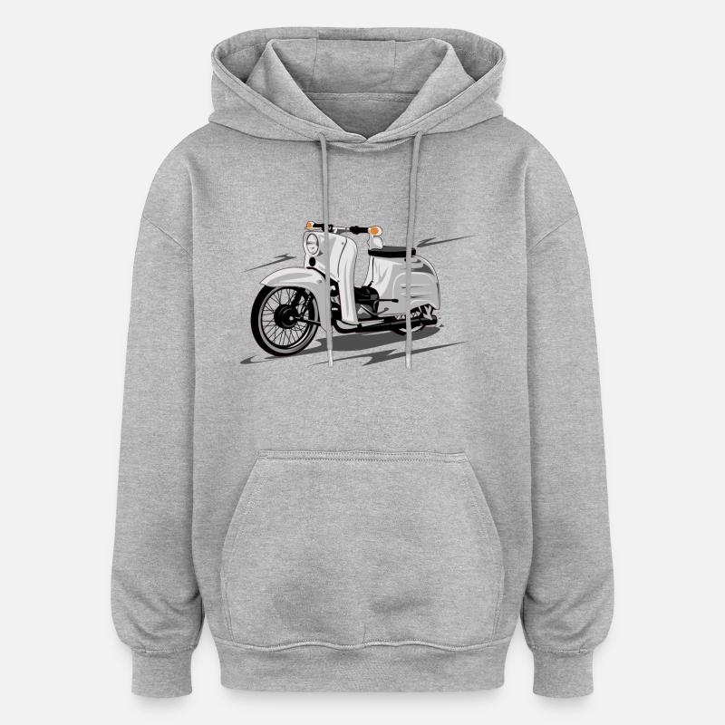Simson Schwalbe KR51 Roller - Oversized Unisex Hoodie - Grau meliert