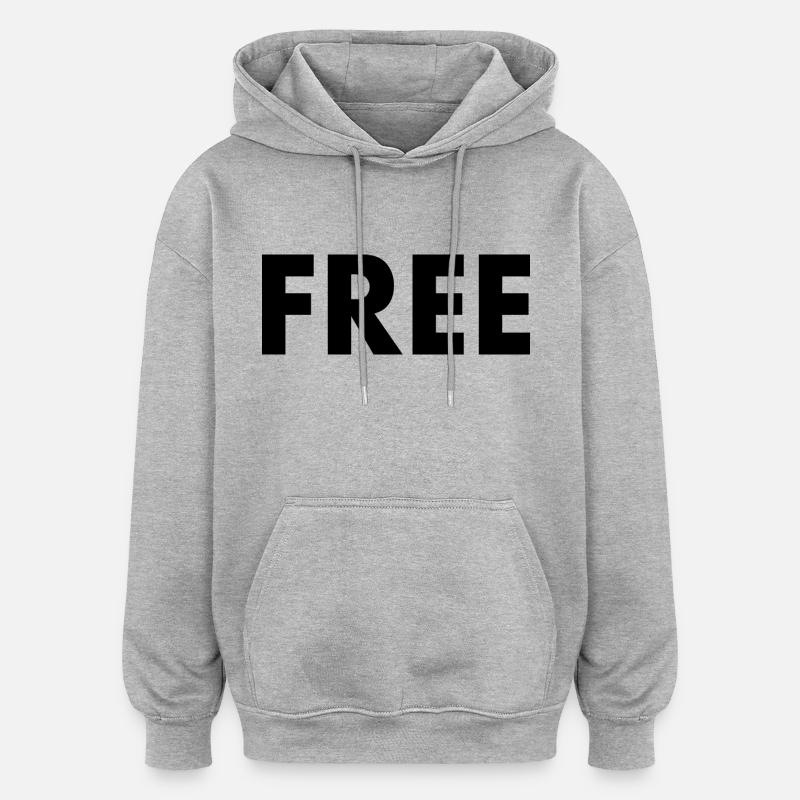 Free - Sweat à capuche oversize unisexe - gris chiné