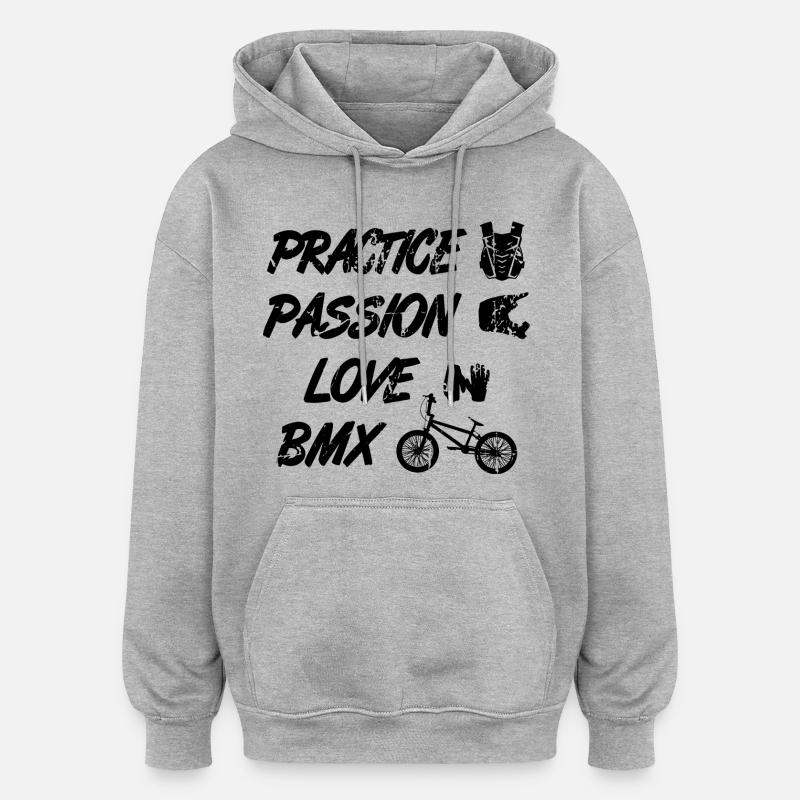 Passion Amour BMX - Sweat à capuche oversize unisexe - gris chiné