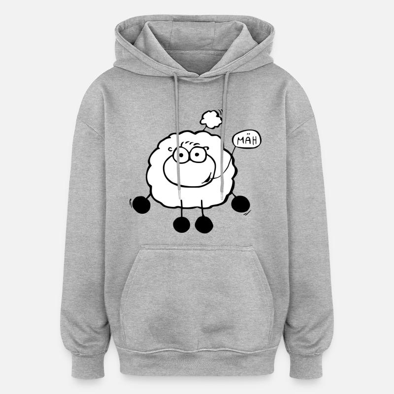 Moutons de course - Sweat à capuche oversize unisexe - gris chiné