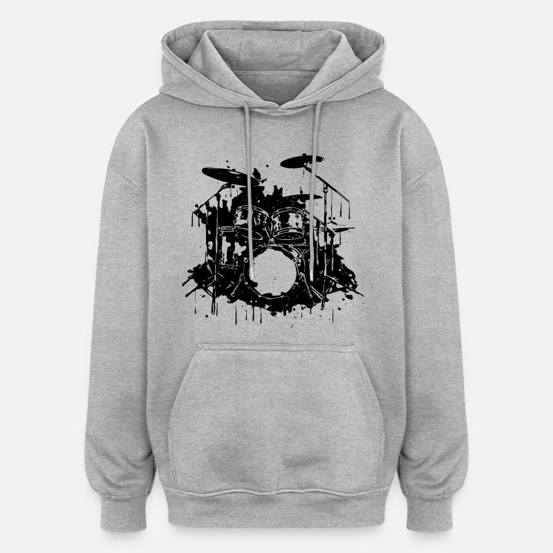 Percussion - Sweat à capuche oversize unisexe - gris chiné