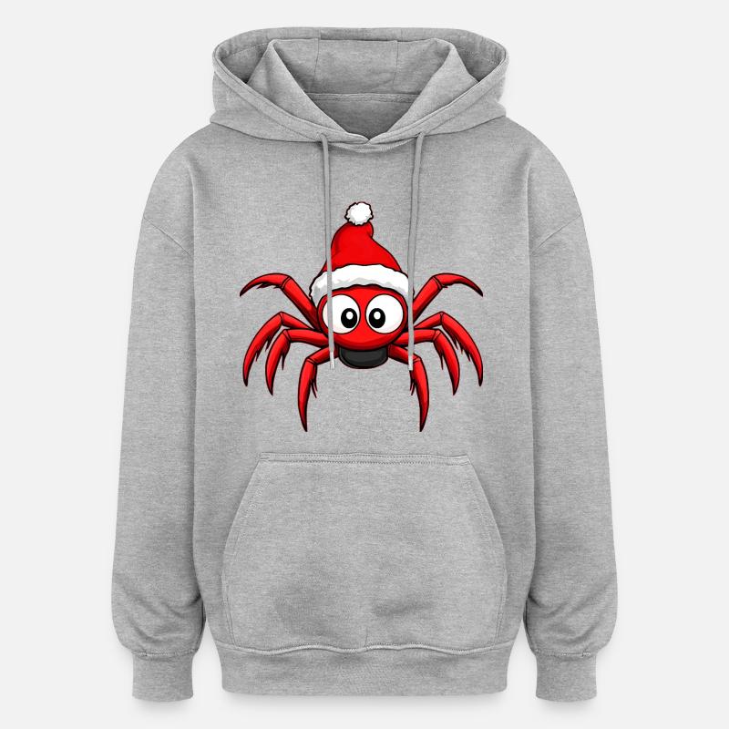 Araignée du Père Noël - Sweat à capuche oversize unisexe - gris chiné