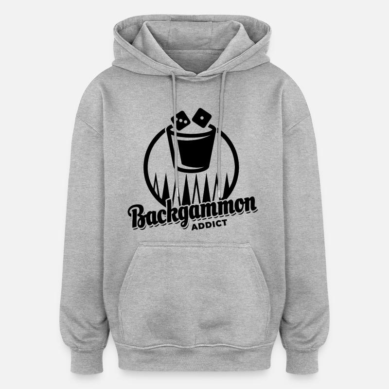 Backgammon Addict | Board Game | Gift - Oversized Unisex Hoodie - heather grey