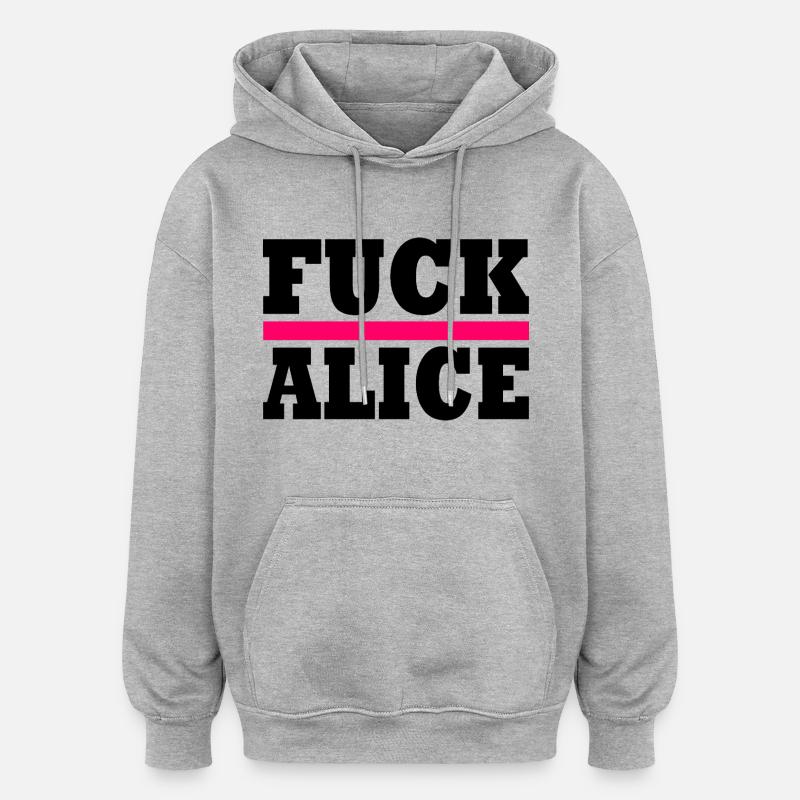 Baise alice - Sweat à capuche oversize unisexe - gris chiné