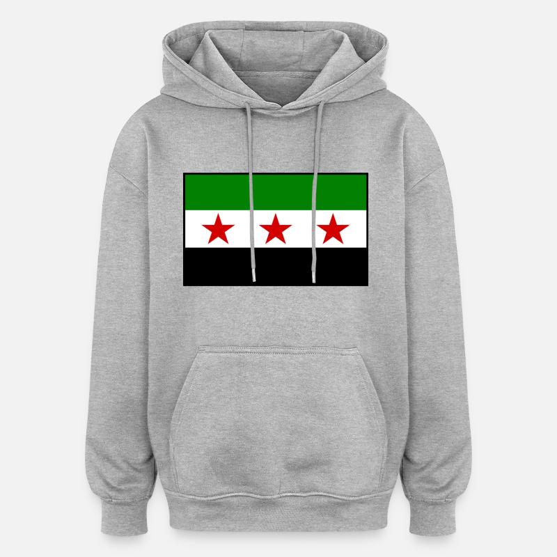 Drapeau de la Syrie - Sweat à capuche oversize unisexe - gris chiné