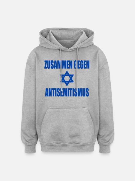 zusammen gegen antisemitismus - Oversized Unisex Hoodie - Grau meliert