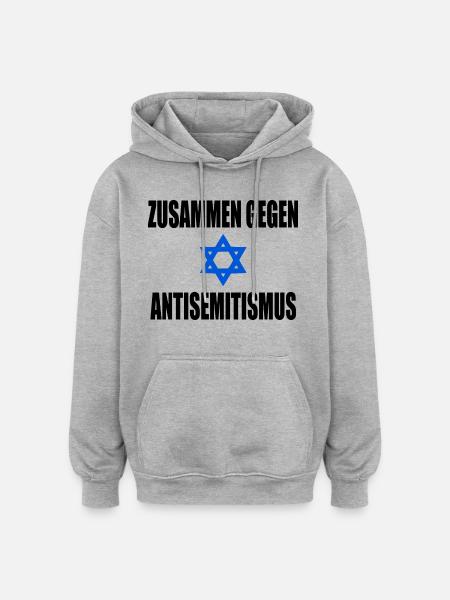 zusammen gegen antisemitismus - Oversized Unisex Hoodie - Grau meliert