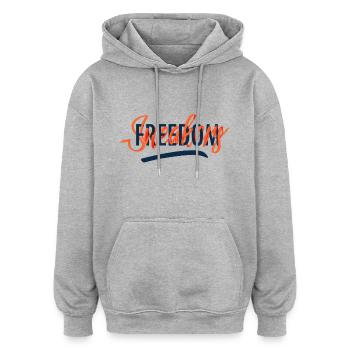 Freedom Sneakers - Sweat à capuche oversize unisexe - gris chiné - Devant - Noah (186cm)