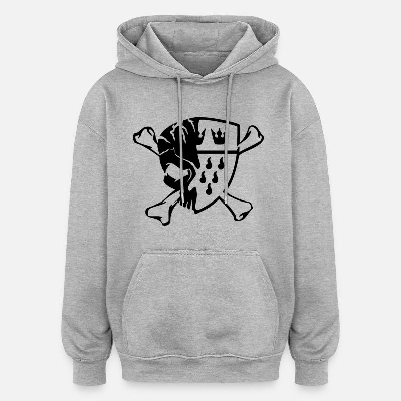 ClashTomized Logo Noir - Sweat à capuche oversize unisexe - gris chiné