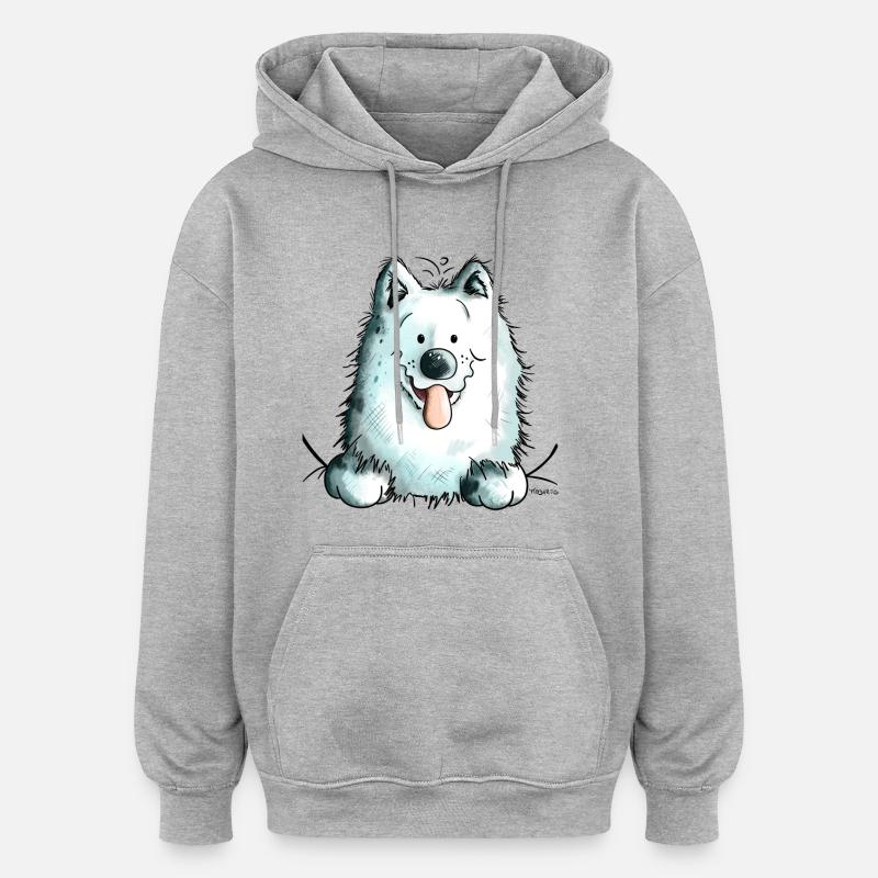Neugieriger Samojede - Oversized Unisex Hoodie - Grau meliert