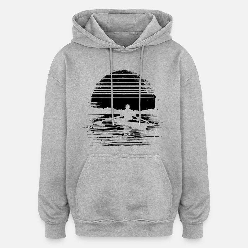 Graphismes d’aviron - Sweat à capuche oversize unisexe - gris chiné