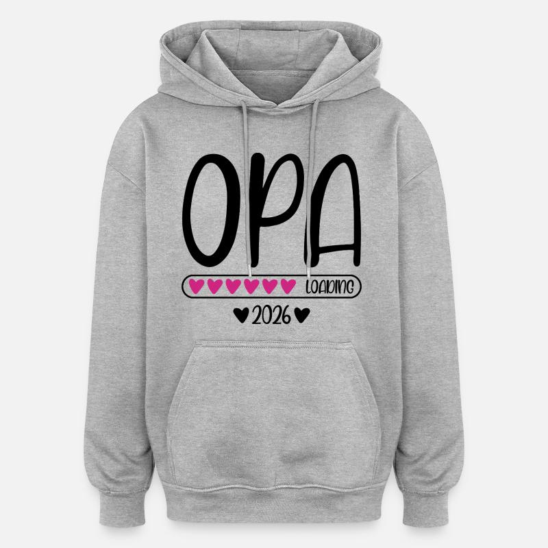 Opa 2026 loading - Oversized Unisex Hoodie - Grau meliert
