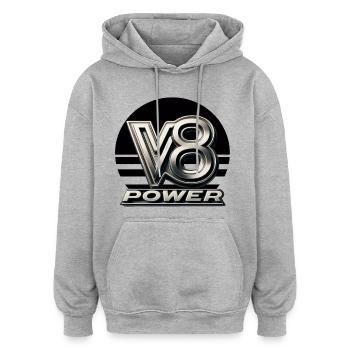 V8-Leistung - Oversized Unisex Hoodie - Grau meliert - Vorne - Noah (186cm)