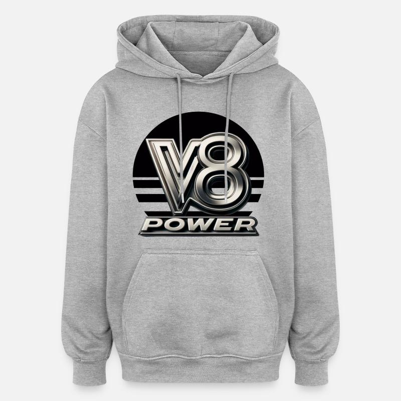 Puissance du V8 - Sweat à capuche oversize unisexe - gris chiné