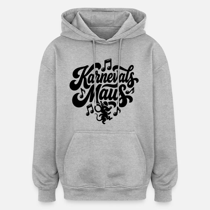 Karnevalsmaus Karneval Köln Kölner Karnevals Maus - Oversized Unisex Hoodie - Grau meliert