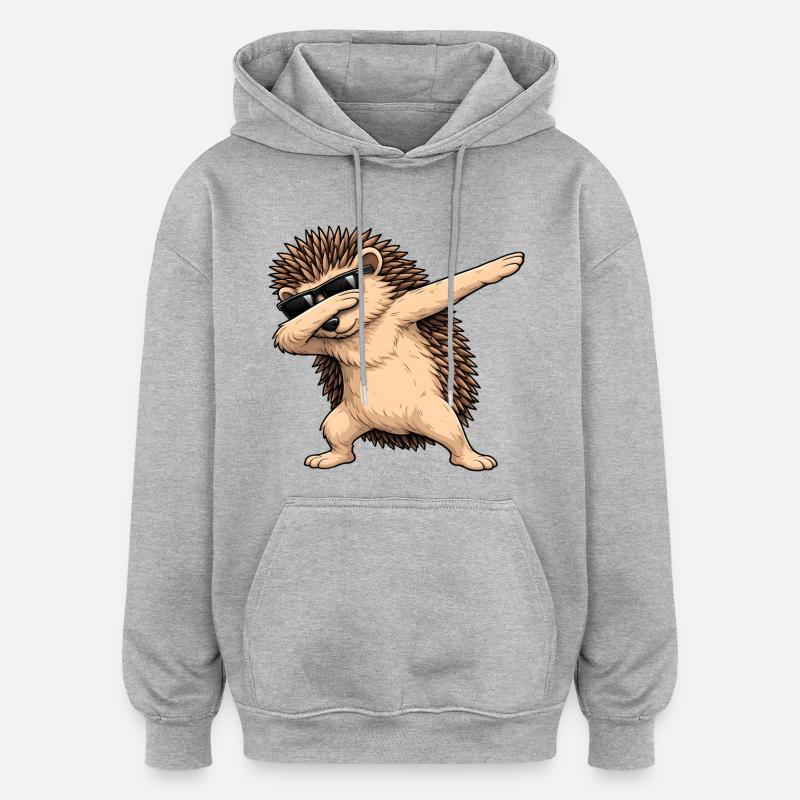 Éponge du hérisson - Sweat à capuche oversize unisexe - gris chiné