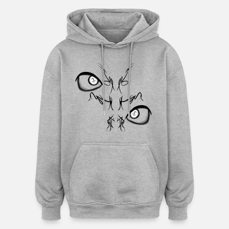 Night Bird Duo Lights - Sweat à capuche oversize unisexe - gris chiné