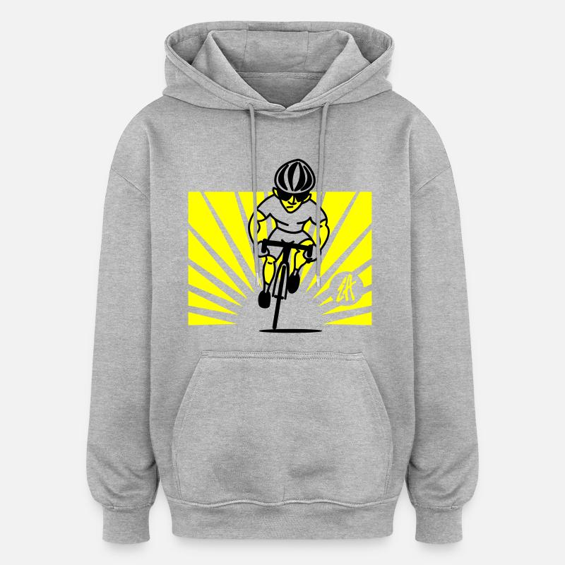 Cyclist - Sweat à capuche oversize unisexe - gris chiné