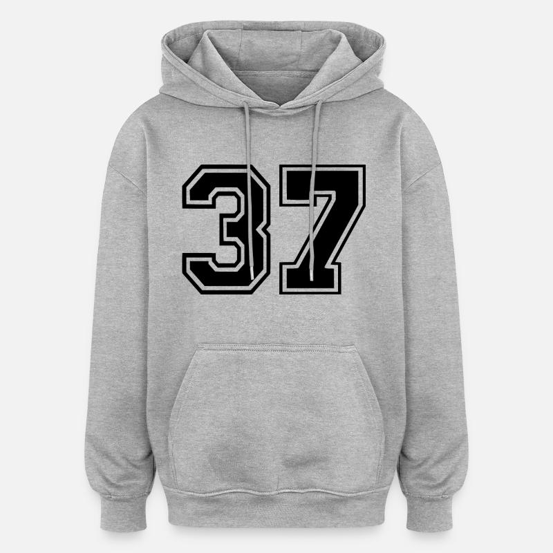 37 - Sweat à capuche oversize unisexe - gris chiné
