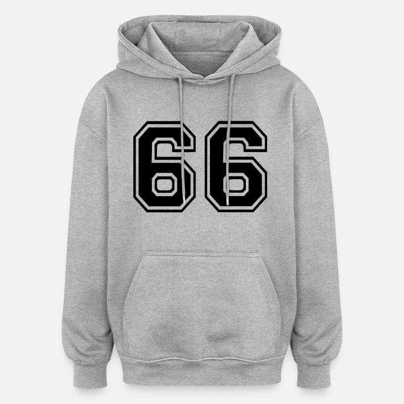 66 - Sweat à capuche oversize unisexe - gris chiné