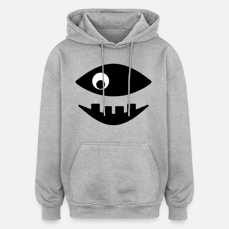 Le poisson montre des dents - Sweat à capuche oversize unisexe - gris chiné