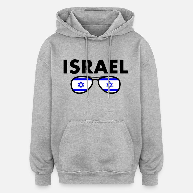 Israel - Sweat à capuche oversize unisexe - gris chiné
