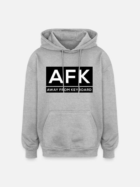 AFK - Oversized Unisex Hoodie - Grau meliert